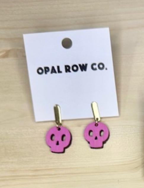 Skull Oval Drop Earrings