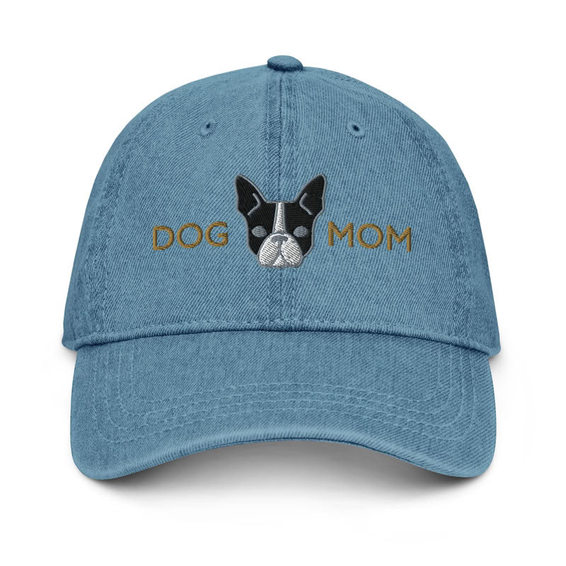 Boston Terrier Dog Mom Black / Denim Hat