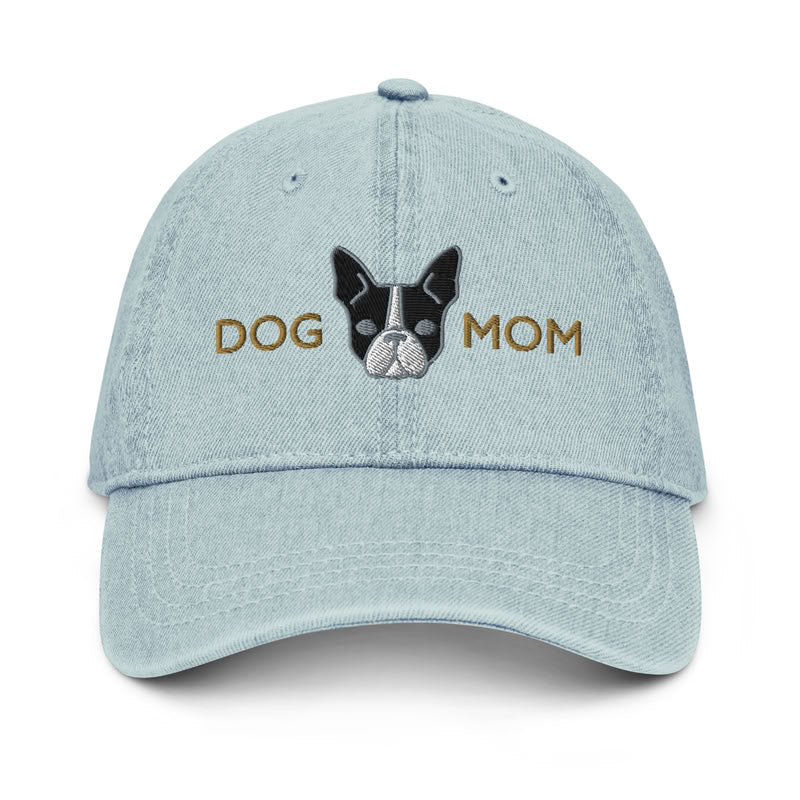 Boston Terrier Dog Mom Black / Denim Hat