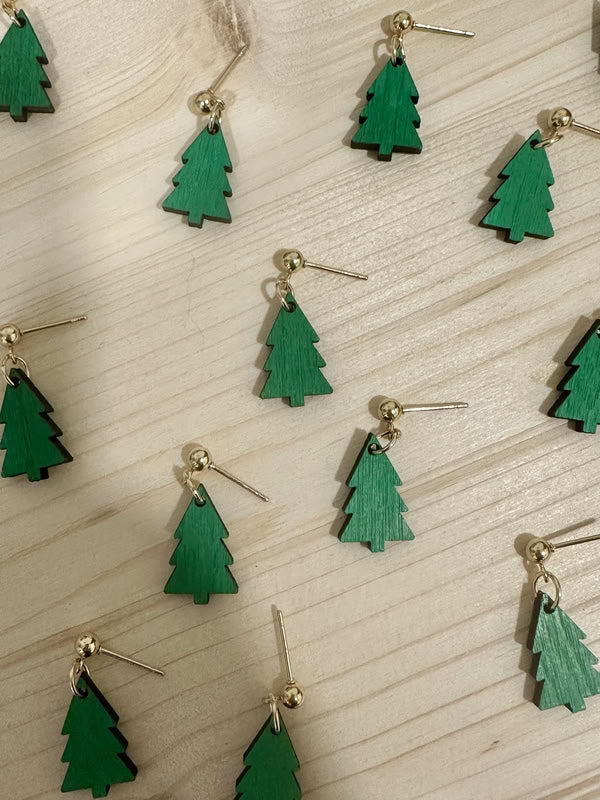 Christmas Tree Geo Earrings