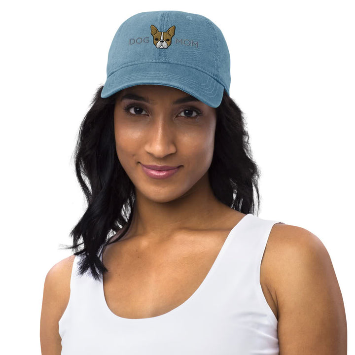 Boston Terrier Dog Mom Fawn / Denim Hat