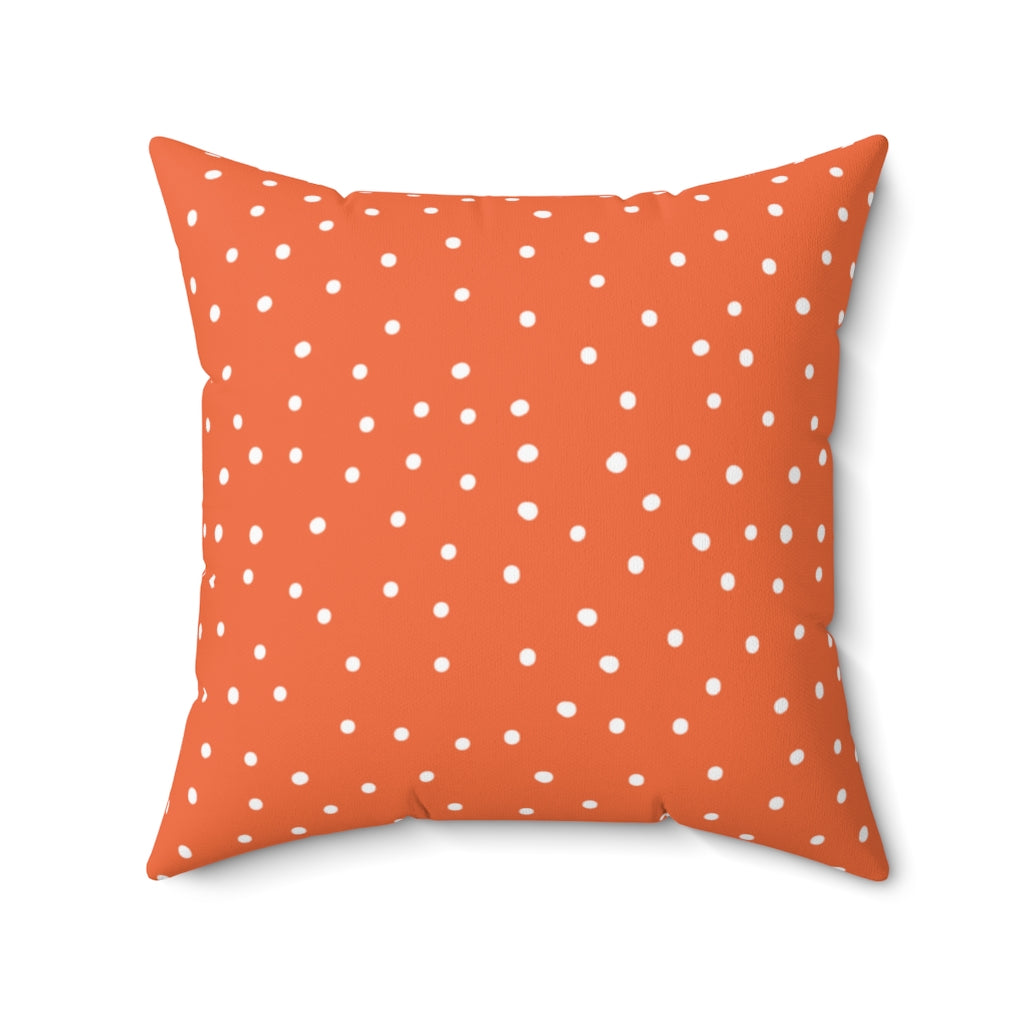 Halloween-themed graphic pillow cover featuring vibrant designs like jack-o-lanterns, spooky cats, skeletons, and skulls, made from soft spun polyester for festive seasonal decor.