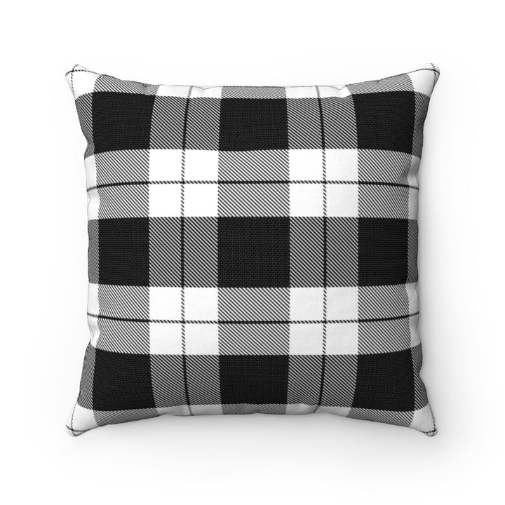 Double-sided classic plaid pillow cover, neutral tones, machine-washable, perfect for year-round home decor, available in 14x14, 16x16, 18x18, and 20x20 sizes.