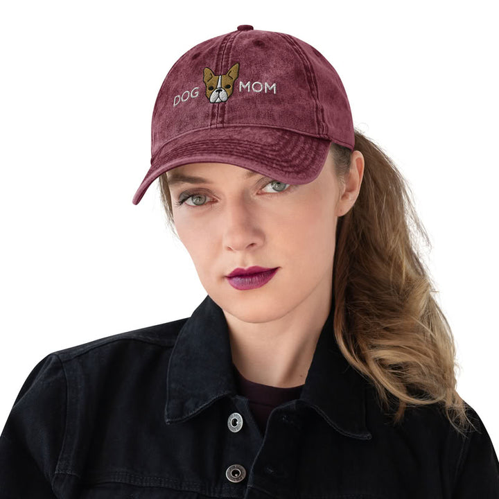 Boston Terrier Dog Mom Fawn / Vintage Hat