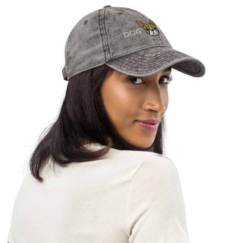 Boston Terrier Dog Mom Fawn / Vintage Hat