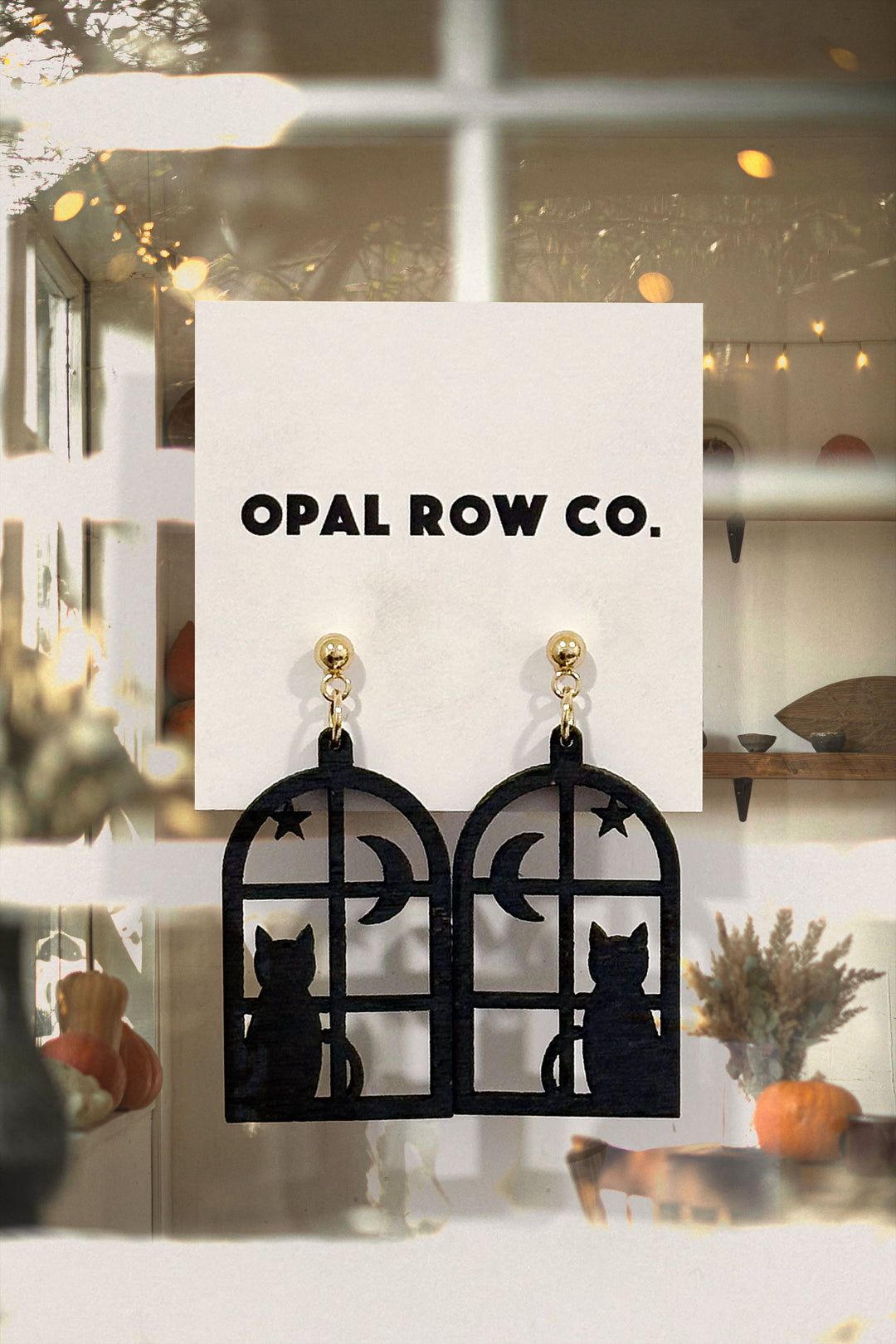 Cat in Window Earrings