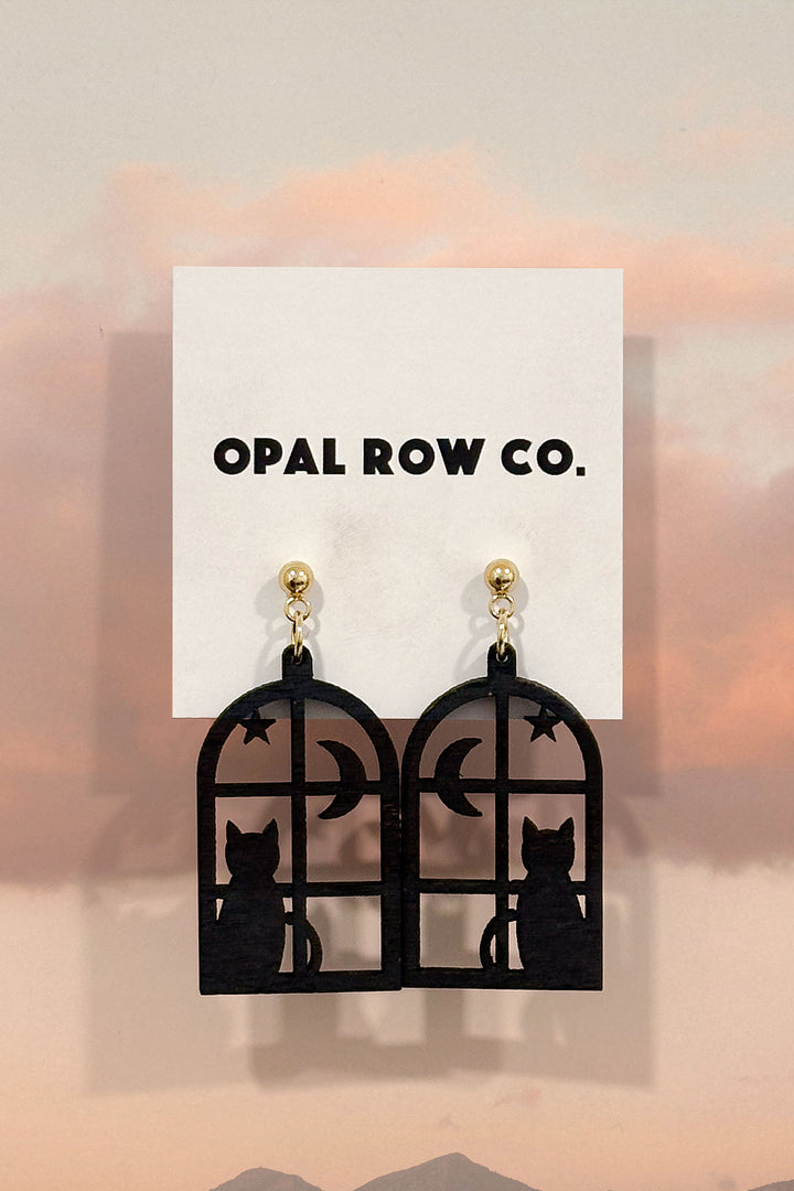 Cat in Window Earrings