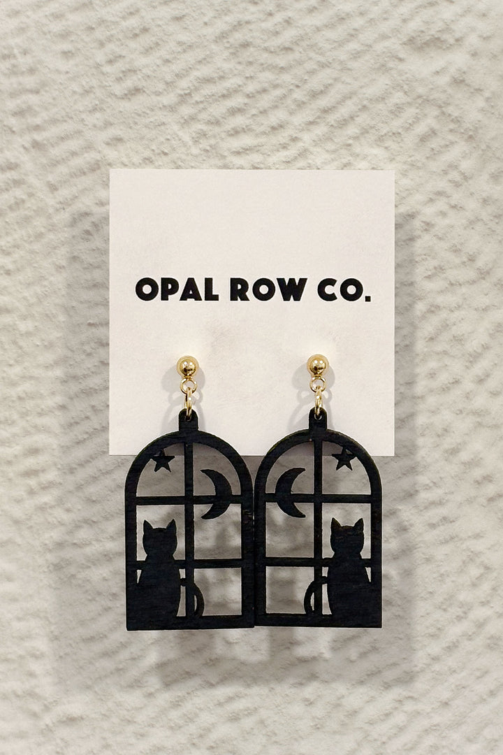 Cat in Window Earrings