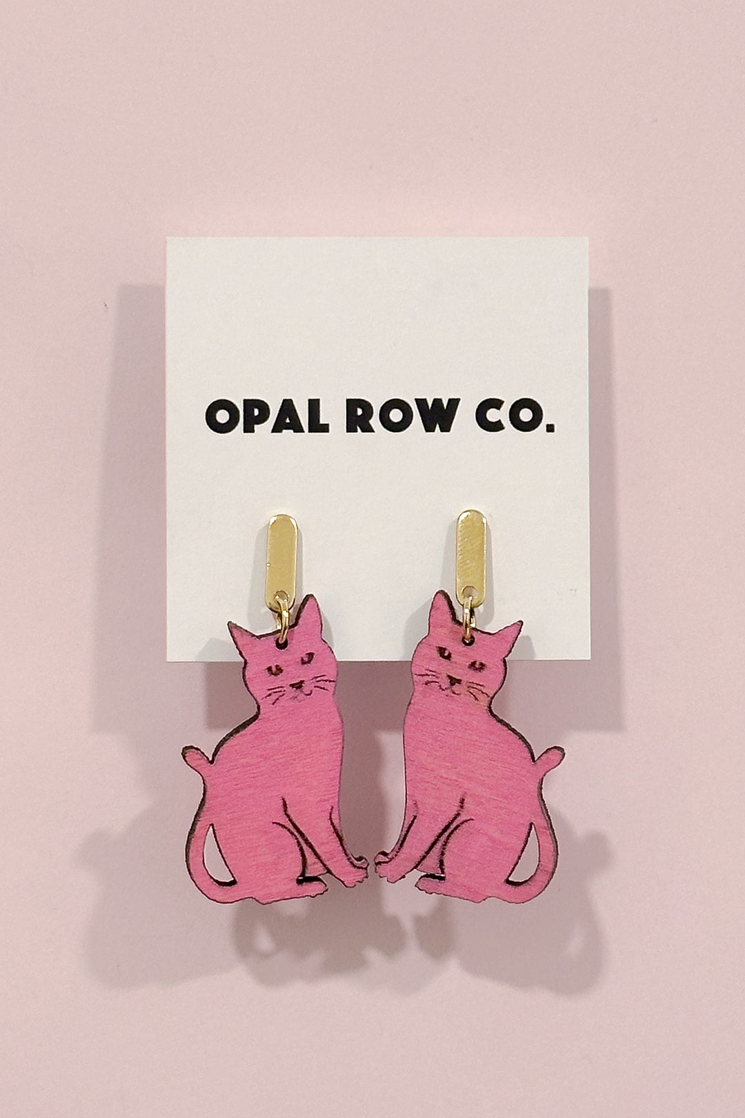 Pink Cat Earrings