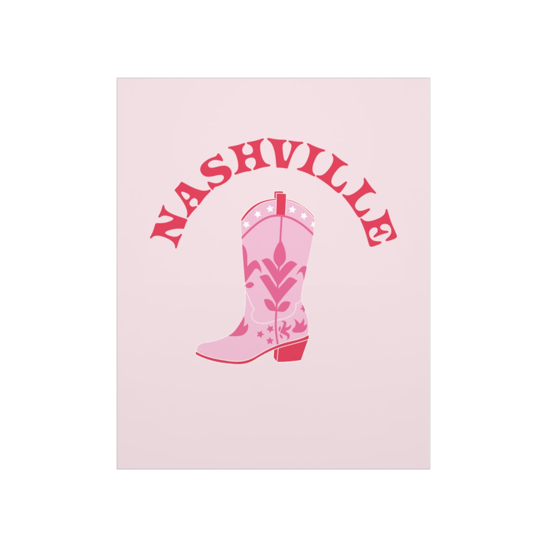 Pink Nashville Cowgirl Boot / Wall Art Print