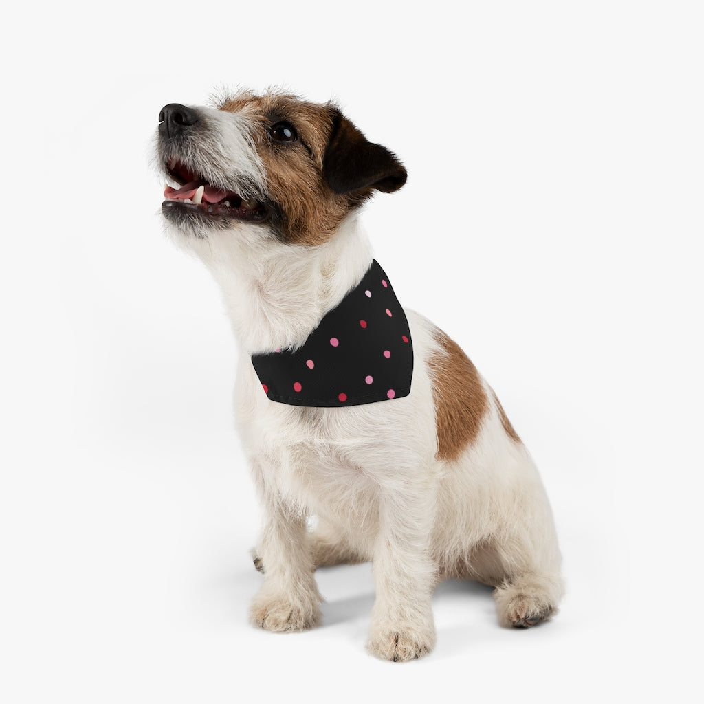 Dotty Ditsy Dog Bandana / Black Pink