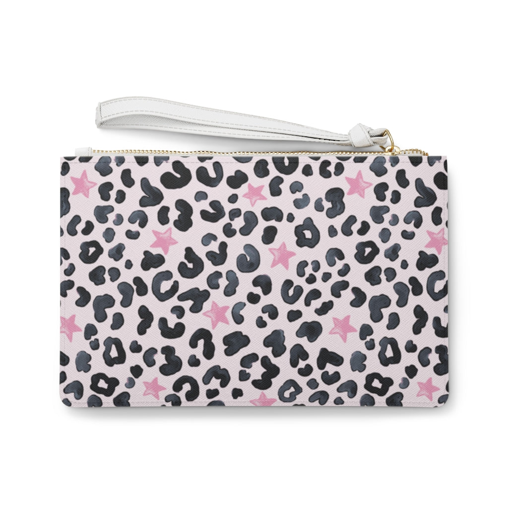 Celestial Leopard Clutch Bag / Light Pink