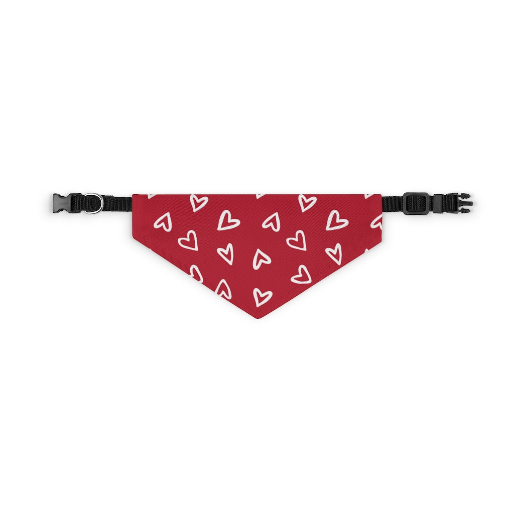 Aurora Hearts Dog Bandana / Red