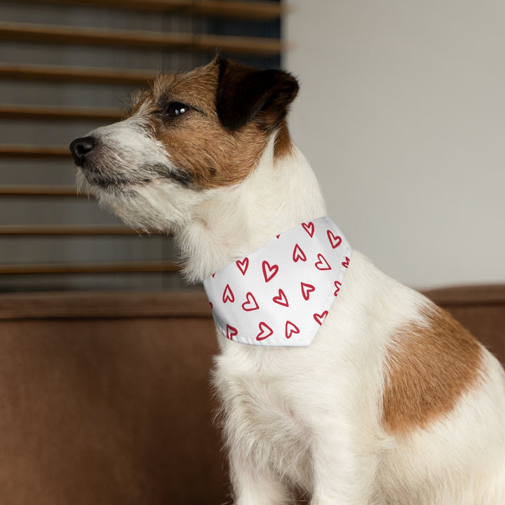 Aurora Hearts Dog Bandana / White Red