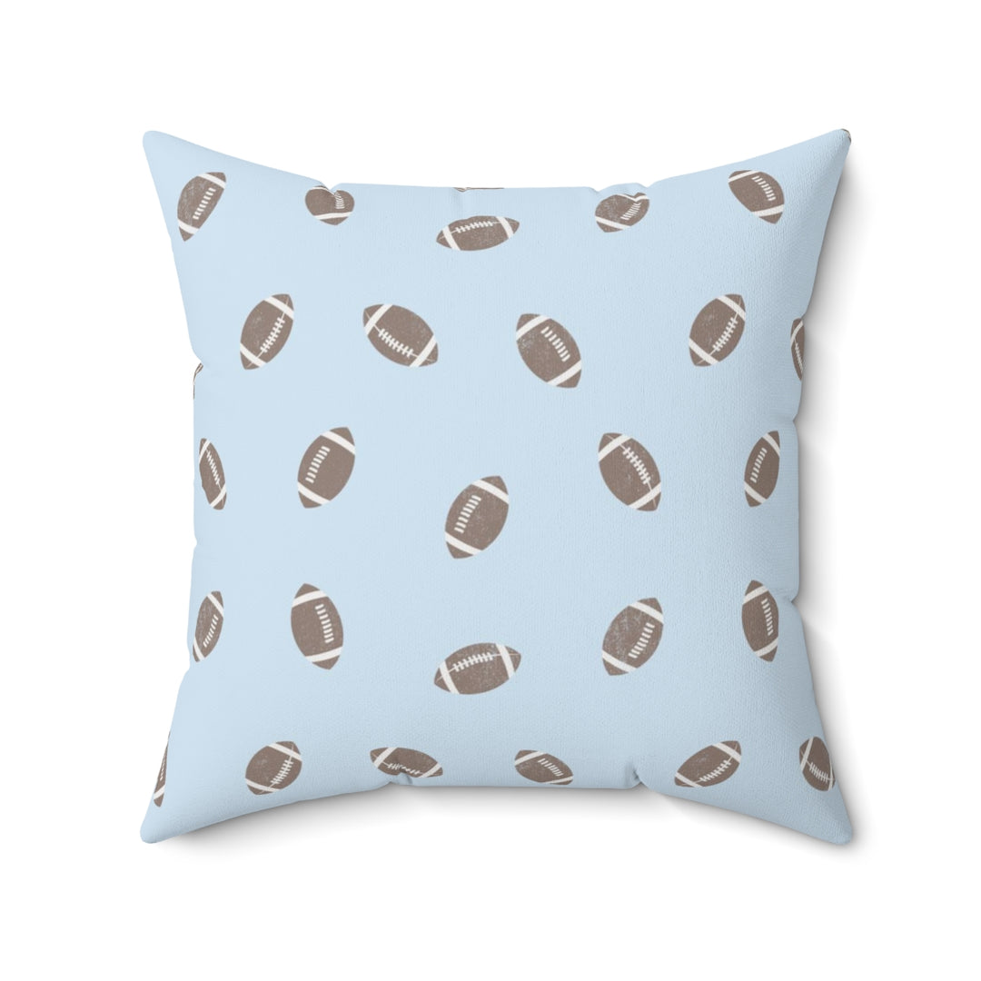 Football Ditsy Pillow Cover / Light Blue