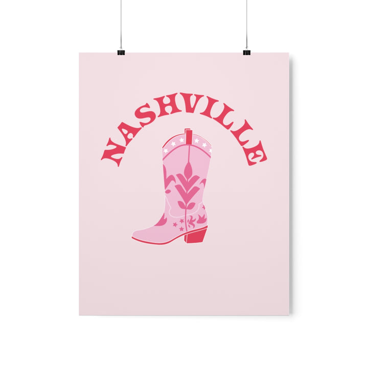 Pink Nashville Cowgirl Boot / Wall Art Print