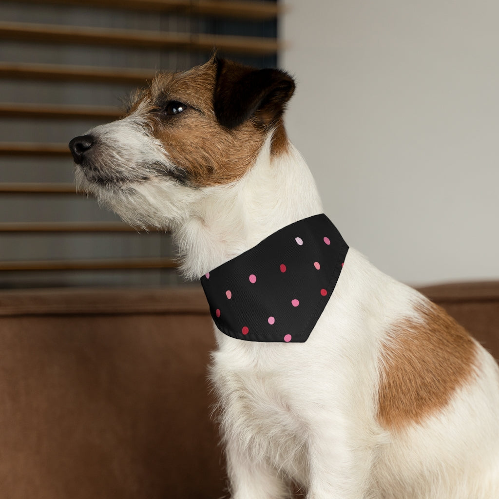 Dotty Ditsy Dog Bandana / Black Pink