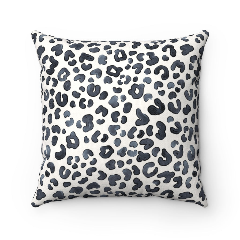 Smooth Leopard Pillow Cover / White Black