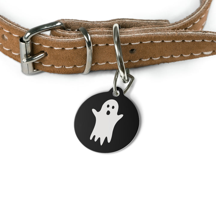 Ghost /  Halloween Pet Tag / Black