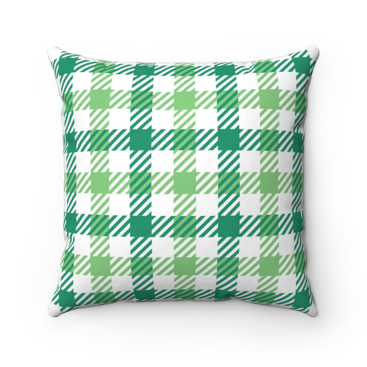 Astoria Plaid Pillow Cover / Green White