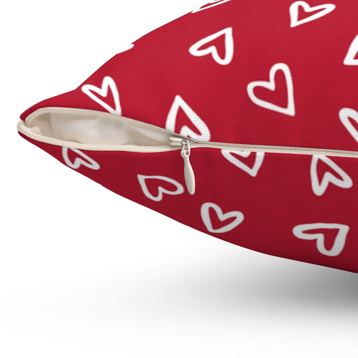 Aurora Hearts Pillow Cover / Red