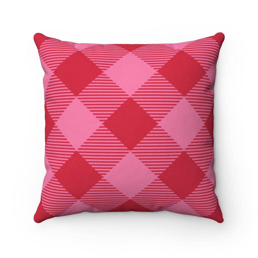 Soho Plaid Pillow Cover / Pink Red