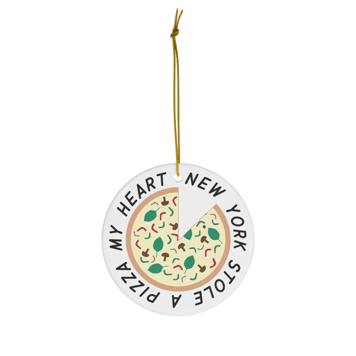 New York Stole a Pizza my Heart Christmas Ornament / Veggie Pizza