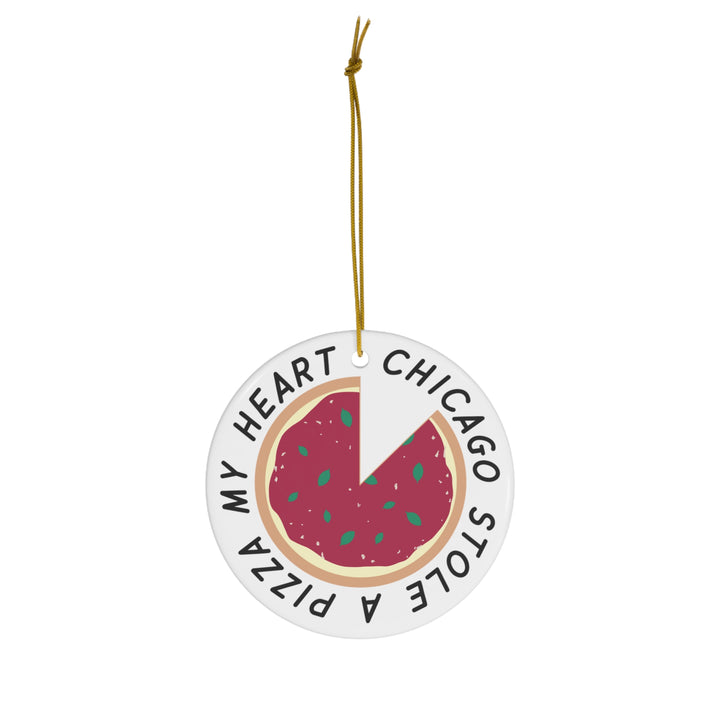 Chicago Pizza my Heart Ornament
