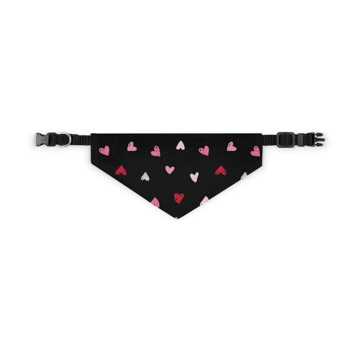 Hearts Ditsy Dog Bandana / Black Pink