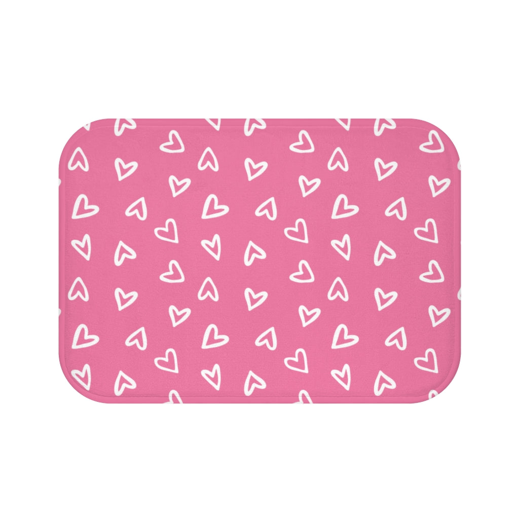 Aurora Hearts Bath Mat / Pink
