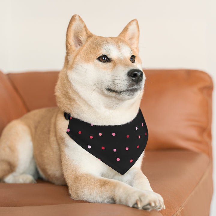 Dotty Ditsy Dog Bandana / Black Pink