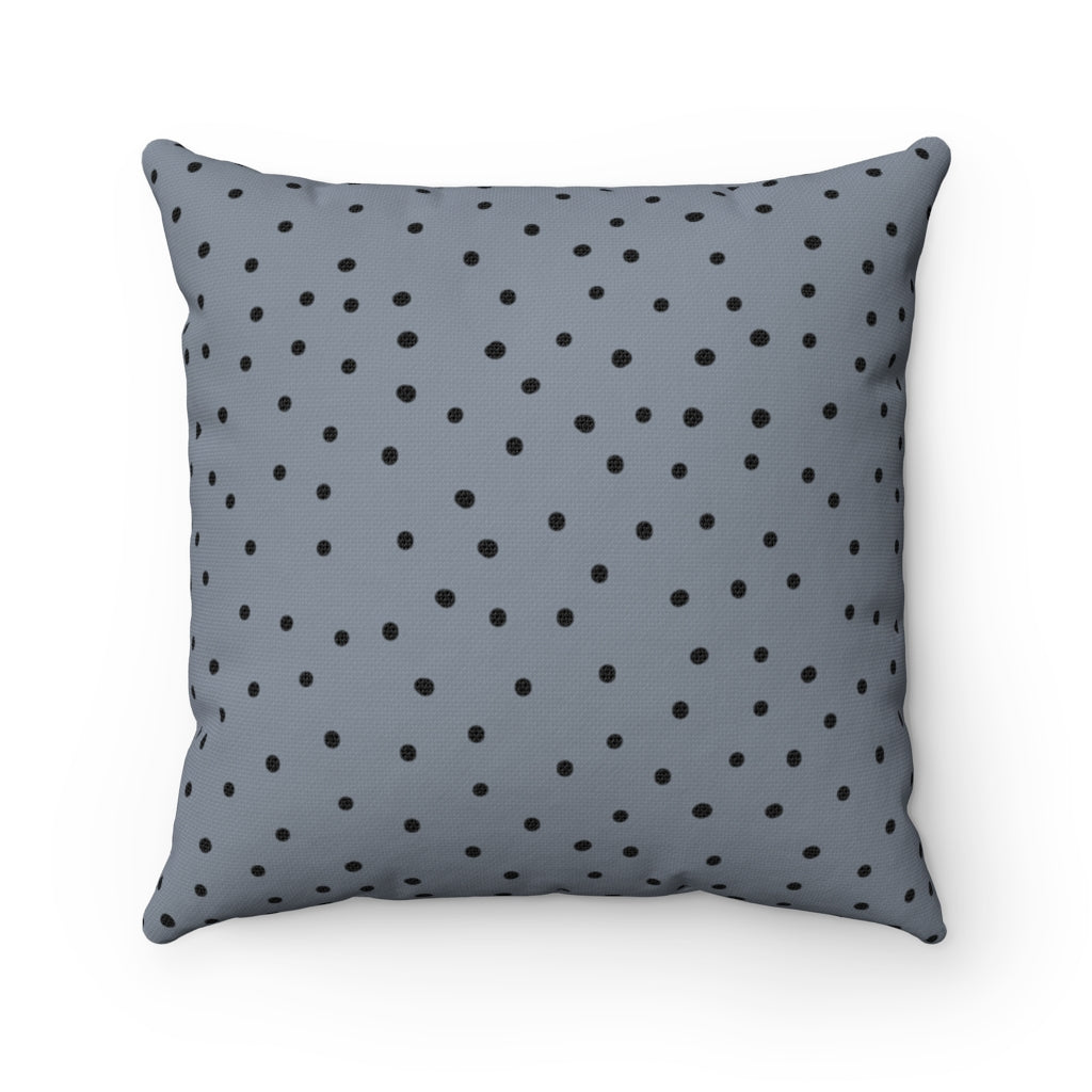 Polka Dot Pillow Cover / Gray Black
