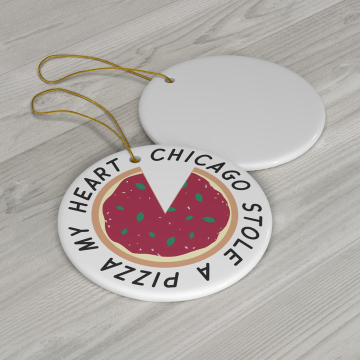 Chicago Pizza my Heart Ornament