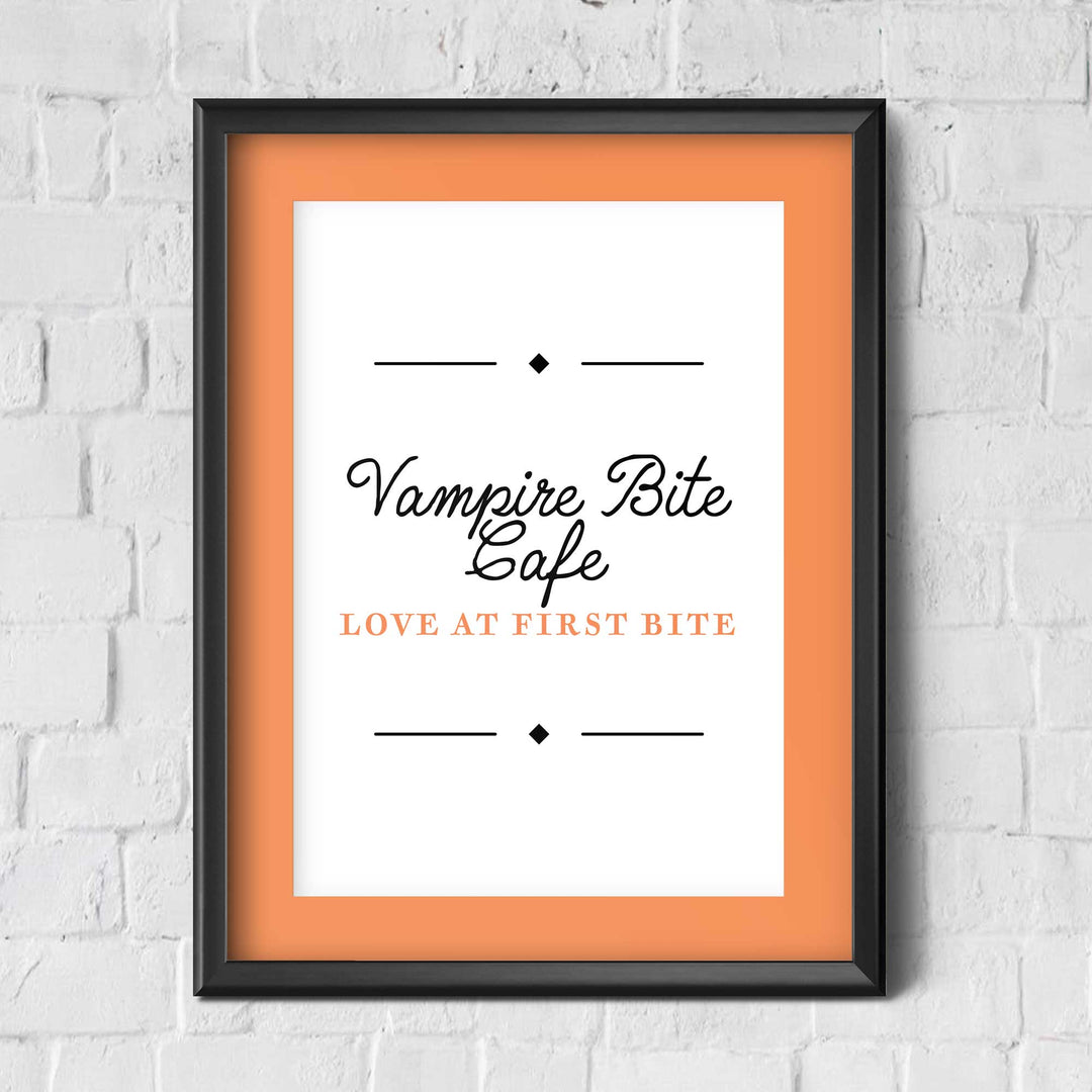 Vampire Bite Cafe / Halloween / Wall Art Print