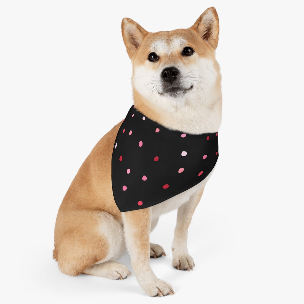 Dotty Ditsy Dog Bandana / Black Pink