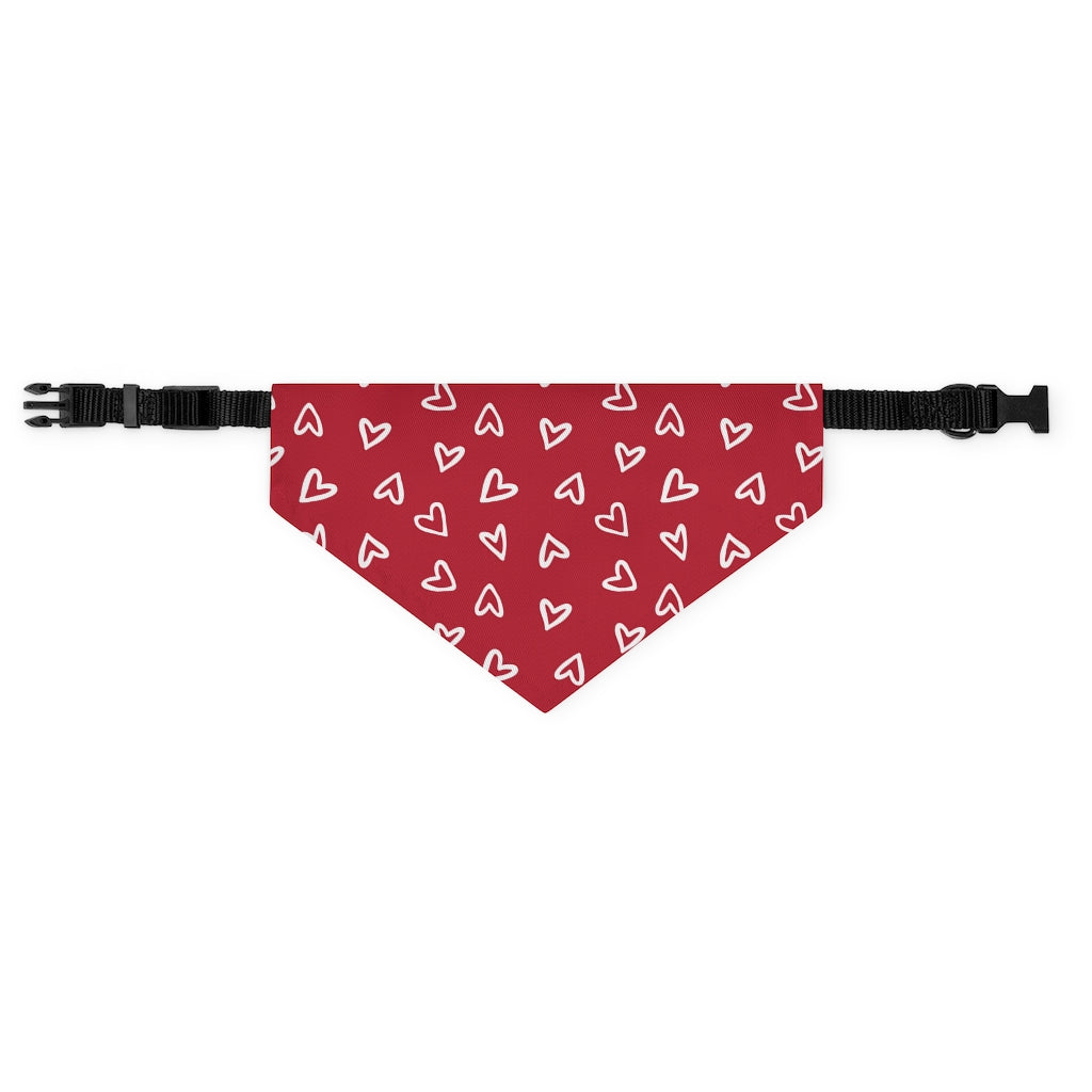 Aurora Hearts Dog Bandana / Red