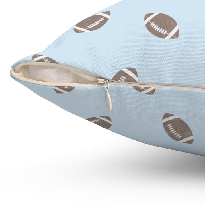 Football Ditsy Pillow Cover / Light Blue