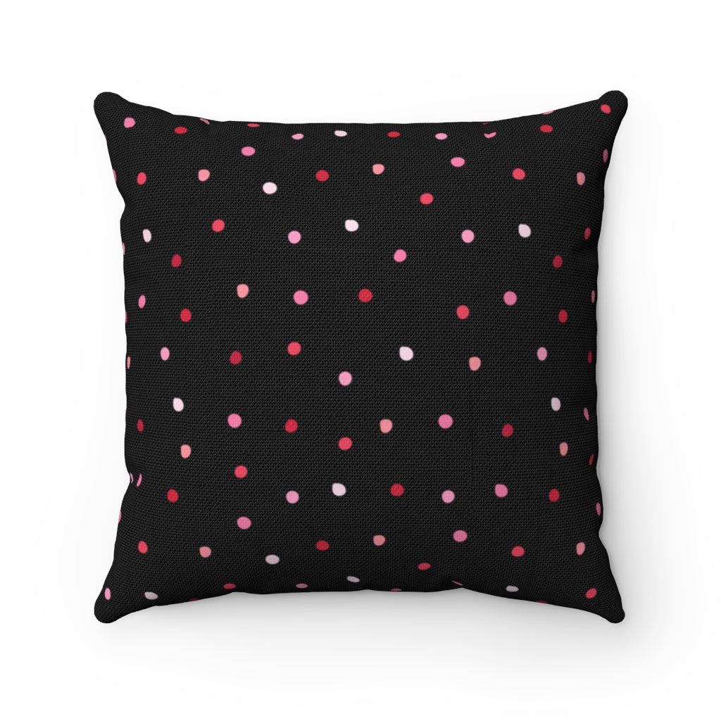 Valentine’s Day pillow cover with pink, red, and white plaid and heart-shaped graphics, perfect for seasonal home decor.