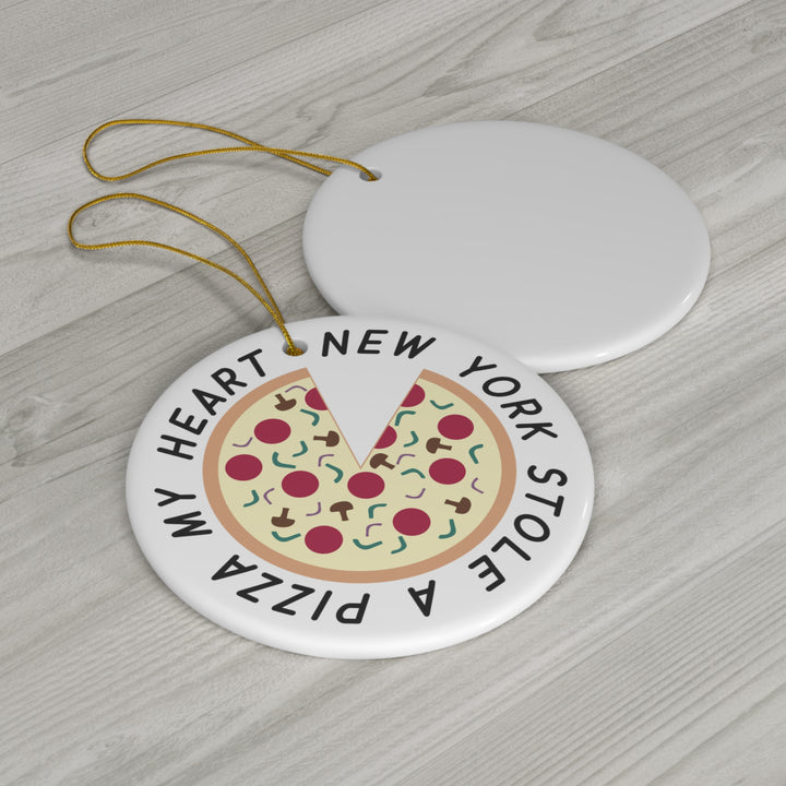 New York Stole a Pizza my Heart Christmas Ornament / Pepperoni Pizza / Pizza Lover Gift / Cute / Funny / Trendy Ornament