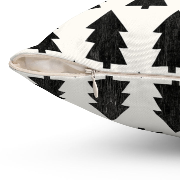 Christmas Tree Pillow Cover / White Black