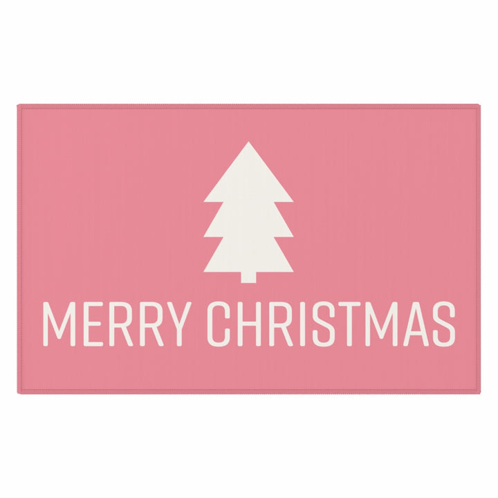 Merry Christmas Welcome Rug / Pink