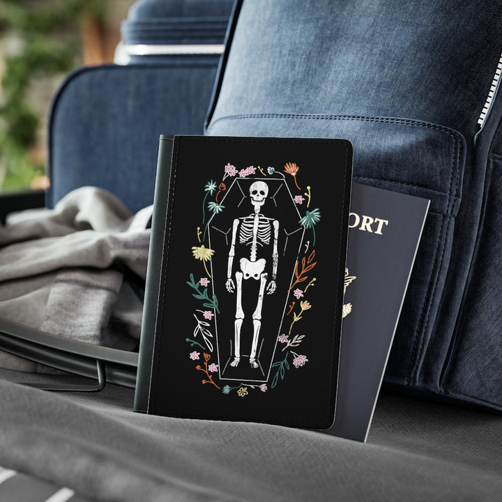Skeleton / Halloween Passport Cover / Black