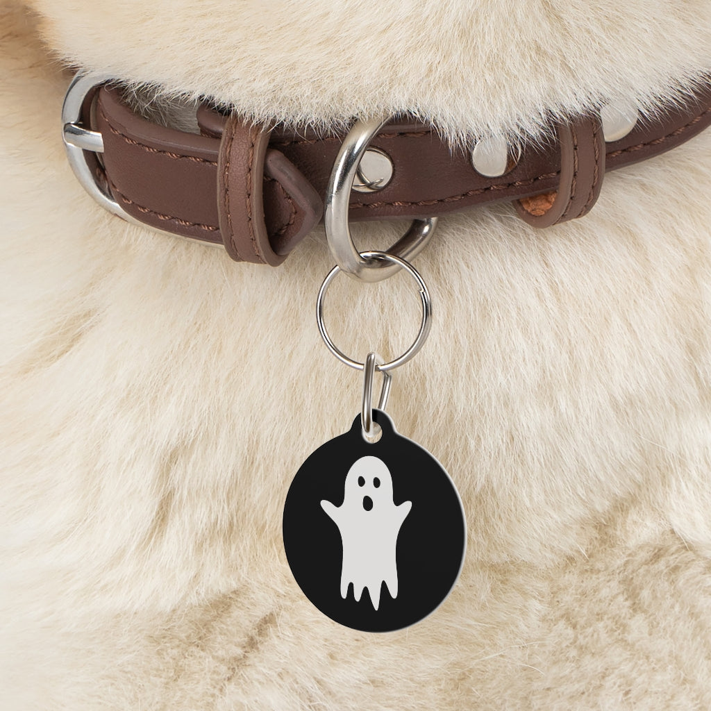 Ghost /  Halloween Pet Tag / Black