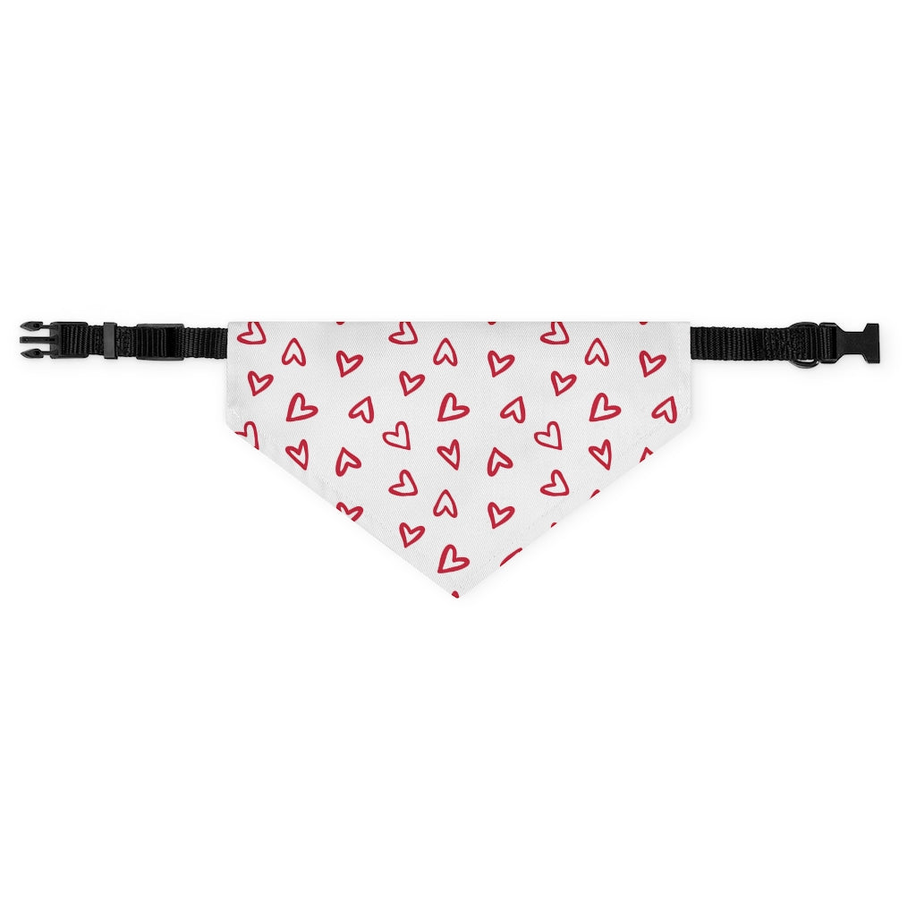 Aurora Hearts Dog Bandana / White Red