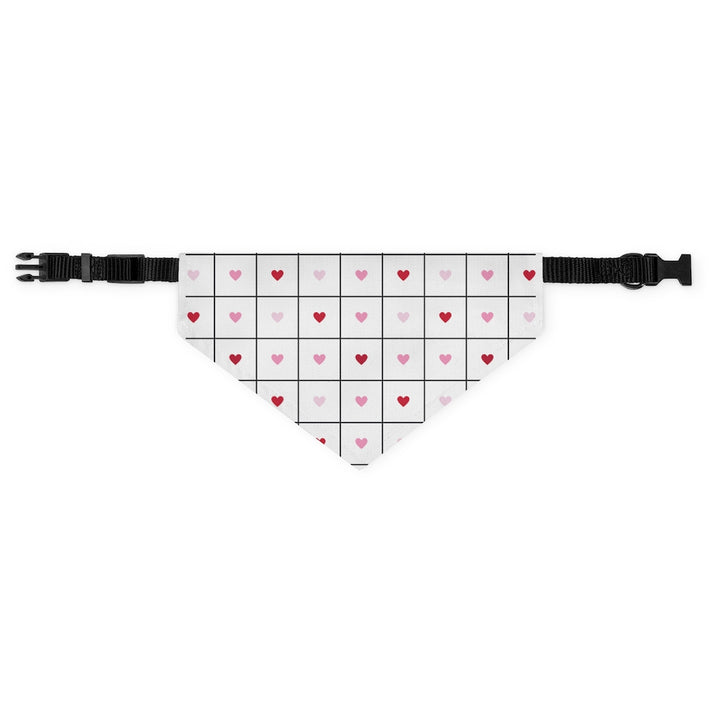 Love Grid Dog Bandana / White