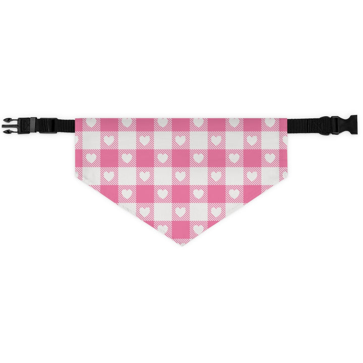 Heart Buffalo Plaid Dog Bandana / Pink